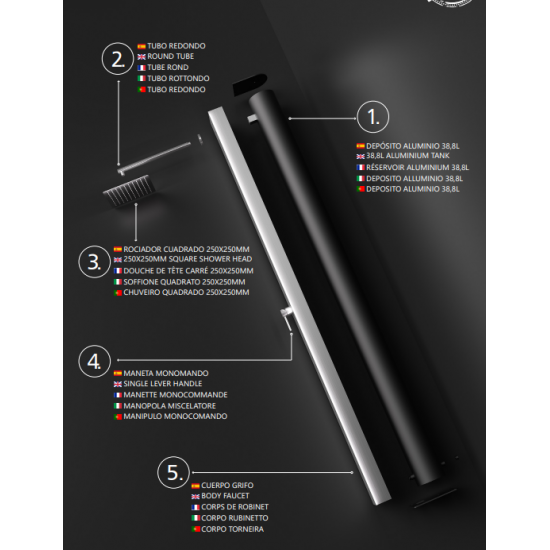 Ducha de exterior Inox PHOENIX SERIES Ducha de exterior Inox PHOENIX SERIES