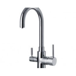 Grifo de tres vías Monomando fregadero para osmosis con caño curvo CROMADO
