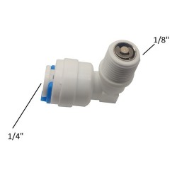Angled check valve for reverse osmosis