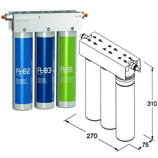 FT-Line 3 Carbon GAC water filter with tap FT-Line 3 Carbon GAC water filter with tap