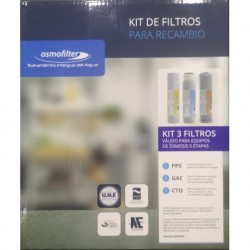 Kit 3 filtros osmosis inversa