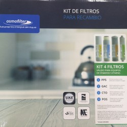 Pack 4 filtros Ósmosis Inversa 1/4 H rosca Green Filter Quality HIDROSALUD