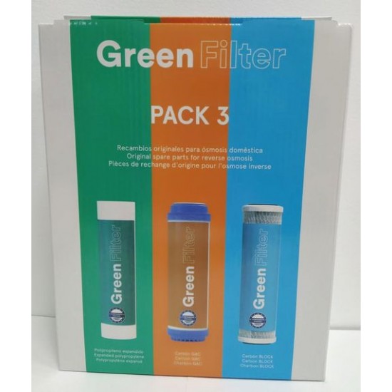 Green Filter 3 Filters Pack for Reverse Osmosis