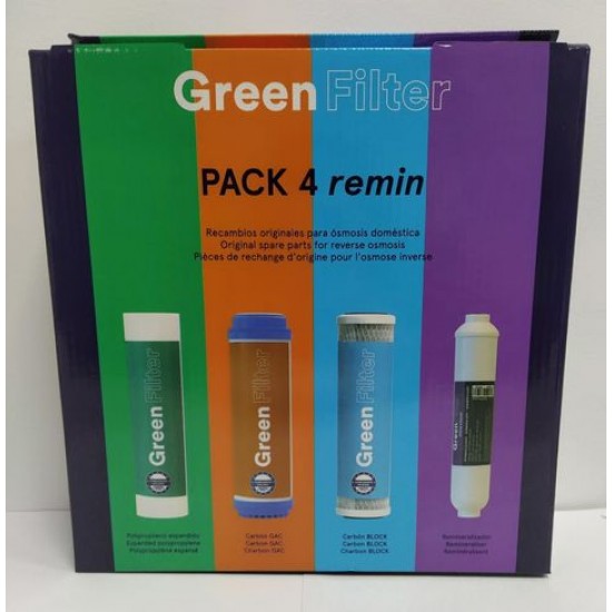 Pack 4 Filtros Green Filter con Post Filtro Incrementa PH