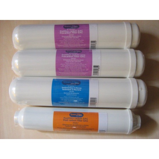 Pack 4 Filtros Osmosis Inversa In Line Classic con Membrana 