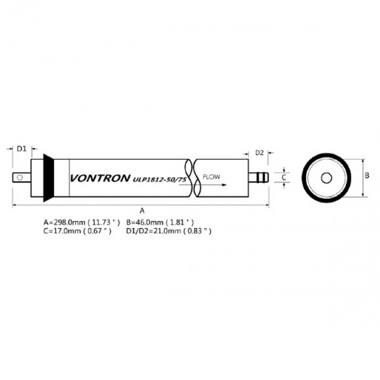 Membrana Vontron 75 GPD