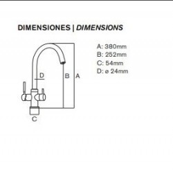 Esla black 3-way faucet