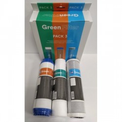 Pack Stella 3 Green Filter Filters with CS Remineralizing Carbon Post Filter plus 50 GPD membrane