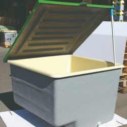 Buried fiberglass shed Klinwass